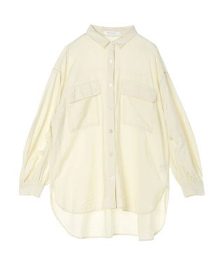 AMERICAN HOLIC 接触冷感Ｗポケット袖タックシャツチュニック Ivory