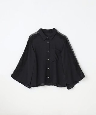 GRACE CONTINENTAL シアーポンチョシャツ ブラック