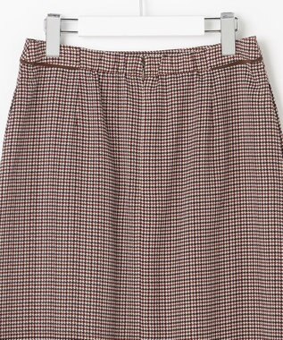 J.PRESS LADIES デシンハウンドトゥースプリント スカート ブラウン系