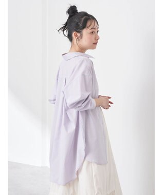 earth music&ecology ＴＲキュプラレギュラーシャツ Lavender