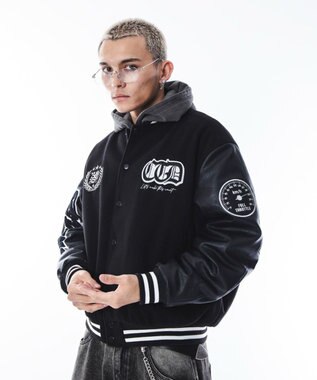 WEGO 【ユニセックス着用ITEM】メルトンワッペンスタジャン ブラック