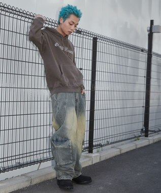 WEGO スウィッチングデニムカーゴパンツ デニム淡加工色