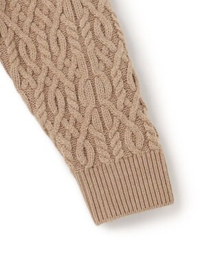 J.PRESS YORK STREET 【UNISEX】アランケーブル クルーネック ニット キャメル系