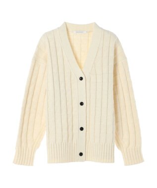 AMERICAN HOLIC スクエア柄Ｖネックニットカーディガン Ivory