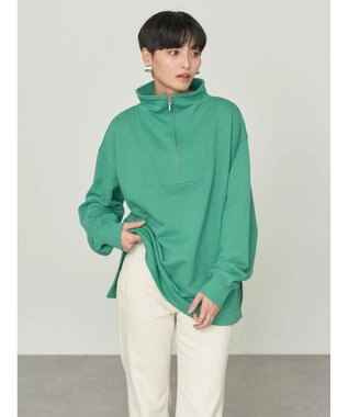 AMERICAN HOLIC ハーフＺＩＰ裏毛チュニック Green