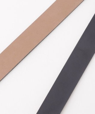 自由区 オーバルガラスレザー ベルト ブラック