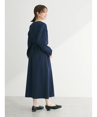 Green Parks ・ＥＬＥＮＣＡＲＥ　ＤＵＥ　Ｖネックイロイロ釦ワンピース Navy