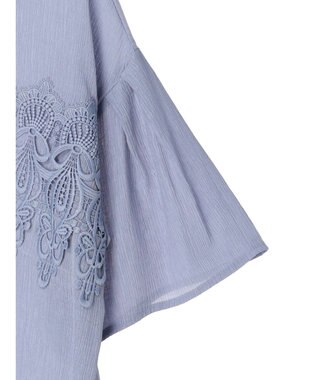 Green Parks ・ＥＬＥＮＣＡＲＥ　ＤＵＥ　ケミカルレースブラウス Blue