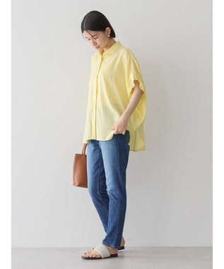 AMERICAN HOLIC サラックールフレンチスリーブシャツ Stripe Yellow