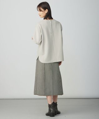 J.PRESS LADIES L メルトンジャージー Vネック カットソー グレージュ系