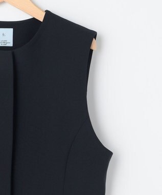 組曲 L 【KUMIKYOKU NAVY】コンフォータブルドレープ ジレ ネイビー系