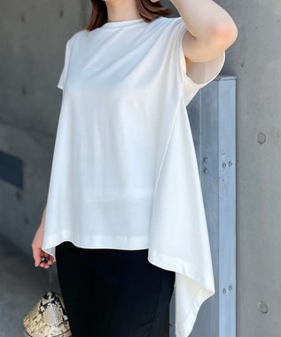 UNFILO 【新色追加！/接触冷感】マイビューティ バックフレアTシャツ ホワイト系2