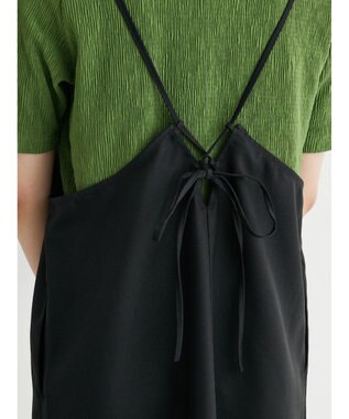 Green Parks 接触冷感　Ｉラインキャミワンピース Black
