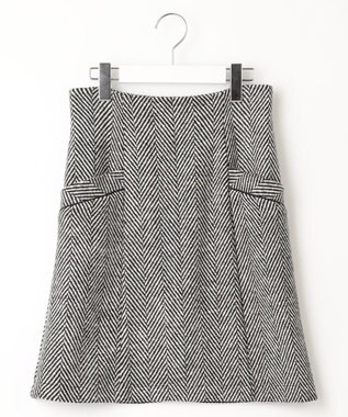 Feroux 【古畑星夏さん着用】ヘリンボンハイウエストミディ スカート ホワイト系2