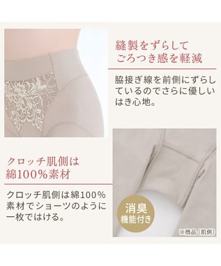 BRADELIS New York 【BRADELIS NewYork peace】綿混フィットレースガードル24 ブラデリス  1枚履きできるガードルショーツ トープ