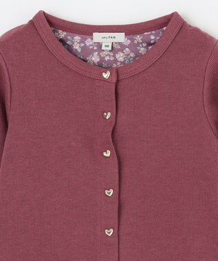 ANY KIDS スナップボタンカーディガン ボルドー