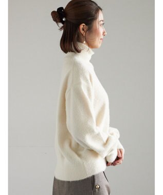 Te chichi 【宮本茉由着用】ハイネックフェザーニット オフホワイト
