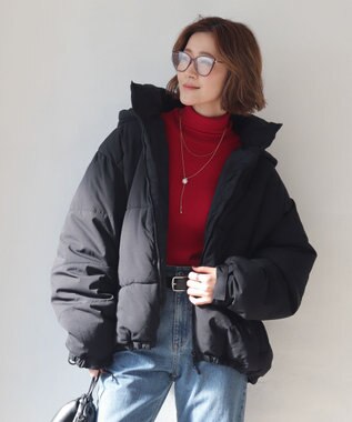 WEGO 【25年秋冬新作/ユニセックス着用ITEM/SMLサイズ展開】2WAYパファーブルゾン ブラック