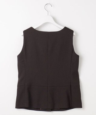 自由区 【セットアップ対応】リネンライクシンセティックノースリーブ ブラウス ダークブラウン