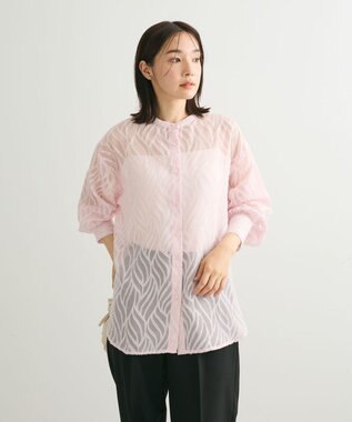 Green Parks ２ＷＡＹ　リーフジャガードシアーシャツ Pink