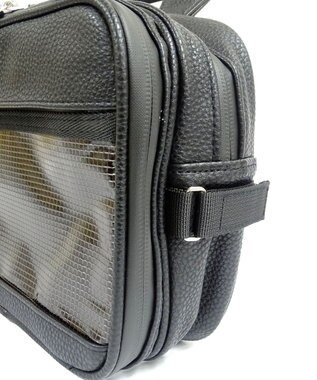 +RING 【プラスリング】【数量限定】メンズ向け  synthetic leather mini boston bag BLK SR403 黒