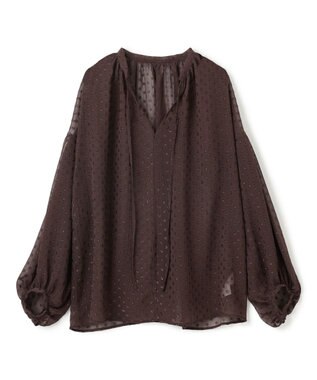 uncrave シアードットジャガード ブラウス ブラウン