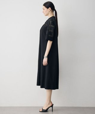 ICB L Vi/Nyライトタフタ エンブロイダリーワンピース ブラック