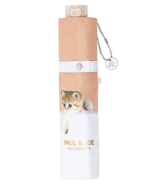 MOONBAT 【一級遮光/軽量】PAUL & JOE 晴雨兼用 折りたたみ日傘 スウィンギングヌネット ベージュ