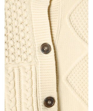 Green Parks ＫＢＦ　２ＷＡＹパッチワークニットカーディガン Off White