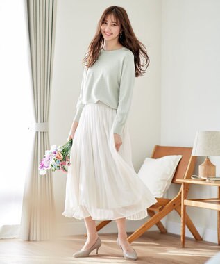 ANY SIS 【洗える】ブライトシアープリーツ スカート アイボリーベージュ