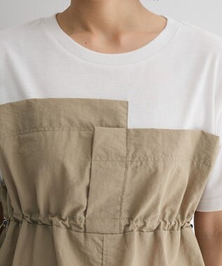 Green Parks ビスチェドッキングドロスト５分袖プルオーバー Khaki