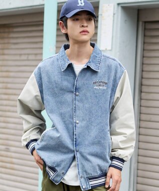 WEGO 【ユニセックス着用ITEM/MLサイズ展開】デニムスタジャン デニム淡加工色