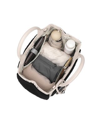 style code 【MERCURYDUO/マーキュリーデュオ】カードケース付　ロゴ刺繍ボアトートバッグ ブラック