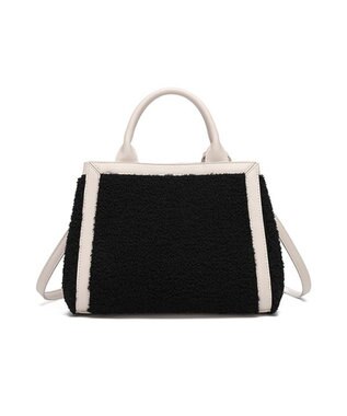 style code 【MERCURYDUO/マーキュリーデュオ】カードケース付　ロゴ刺繍ボアトートバッグ ブラック