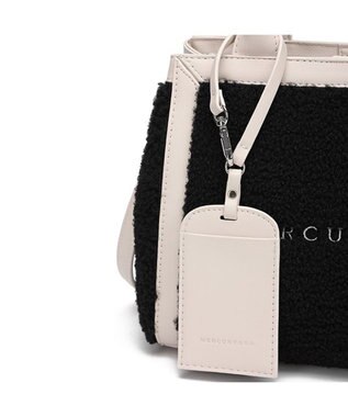 style code 【MERCURYDUO/マーキュリーデュオ】カードケース付　ロゴ刺繍ボアトートバッグ ブラック