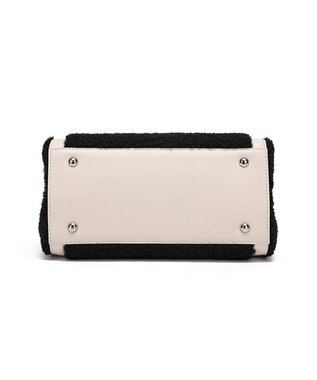 style code 【MERCURYDUO/マーキュリーデュオ】カードケース付　ロゴ刺繍ボアトートバッグ ブラック