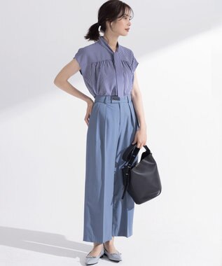 組曲 S スーパーライトストレッチ ワイドパンツ スモーキーブルー系