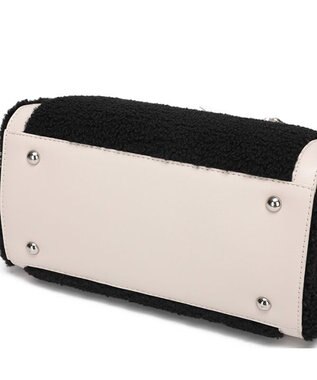 style code 【MERCURYDUO/マーキュリーデュオ】カードケース付　ロゴ刺繍ボアトートバッグ ブラック