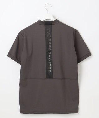PW CIRCULUS 【MEN】【ストレッチ / UVケア】バックメッシュロゴ モックネック シャツ ブラック