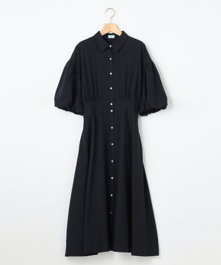 組曲 L 【WEB限定カラーあり】ボリュームスリーブシャツワンピース ネイビー系