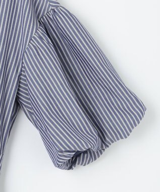 組曲 【WEB限定カラーあり】ボリュームスリーブシャツワンピース 【WEB限定】ブルー×ストライプ系9