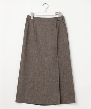 J.PRESS LADIES リネンバイオシャンブレー Aライン スカート ブラウン系