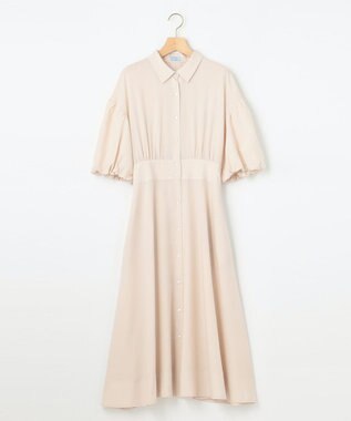 組曲 【WEB限定カラーあり】ボリュームスリーブシャツワンピース グレージュ系