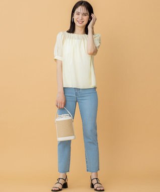 組曲 マテリアルコンビバケットバッグ アイボリー系