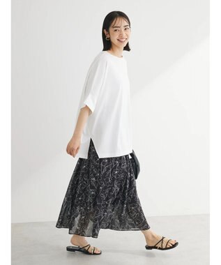 Green Parks 冷っとすずやか　ドルマンカット５分袖プルオーバー Off White