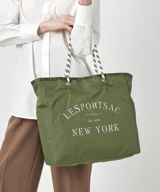 LARGE 2 WAY TOTE/バーチ/オリーブプレイスメント / LeSportsac