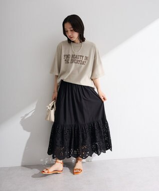 Green Parks ピグメントロゴＴシャツ Beige