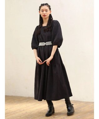 Green Parks ■ＥＳＣＡＲ　エンボスティアードワンピース Black