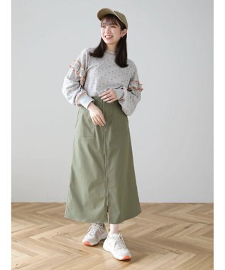 Green Parks ・Ｄｏｕｂｌｅ　Ｆｌａｇｓ　フラワーｐｔワッフルロンＴＥＥ Gray Mixture