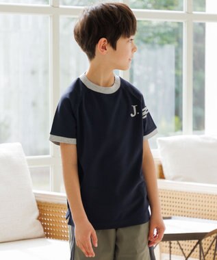 J.PRESS KIDS 【吸水速乾】【140-170cm】ポンチローマ ラグランＴシャツ ネイビー系